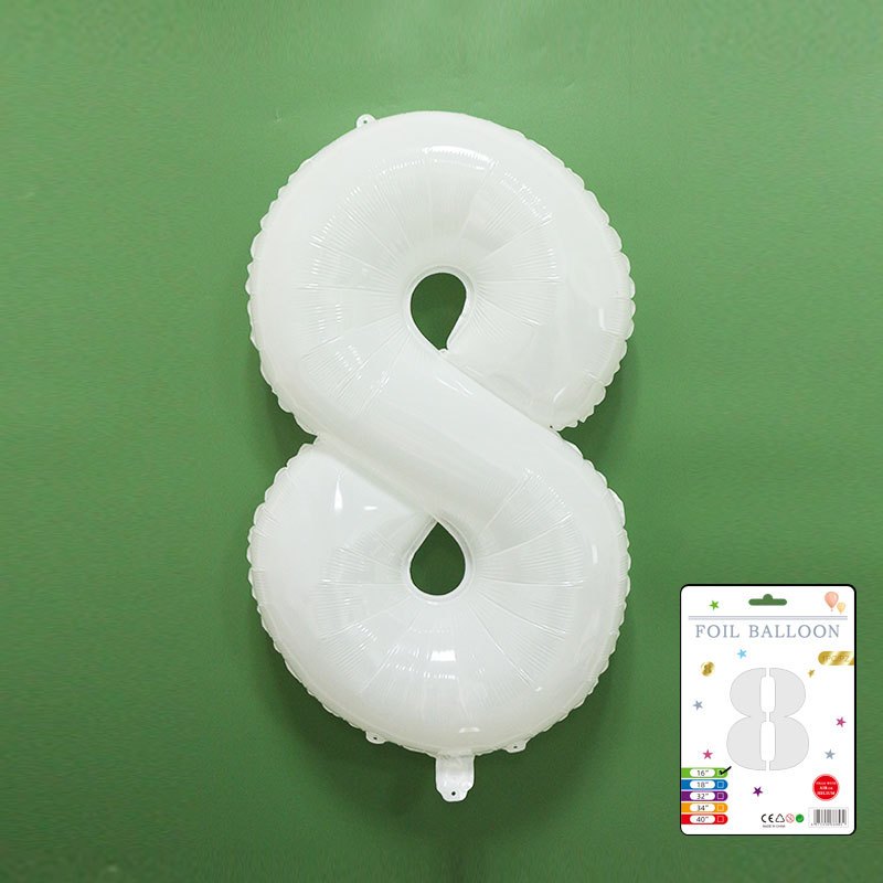 【16 INCH】White ABC Balloons