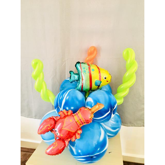 Mini Animal Sea Ocean Theme Foil Balloons Birthday Party Decorations Kids