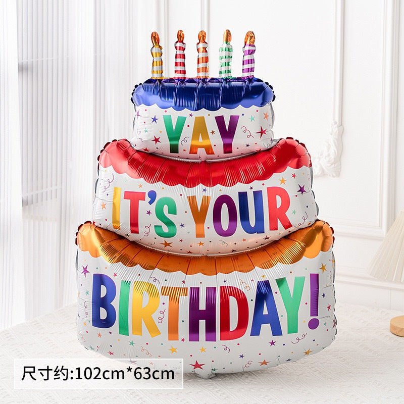 3 Layers It's Your Birthday Cake Balloons Decorations