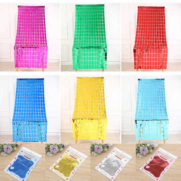 Square Curtain Foil Backdrop Banner Decorations
