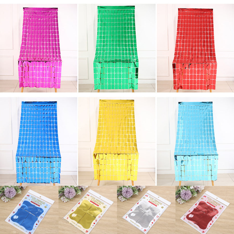 Square Curtain Foil Backdrop Banner Decorations