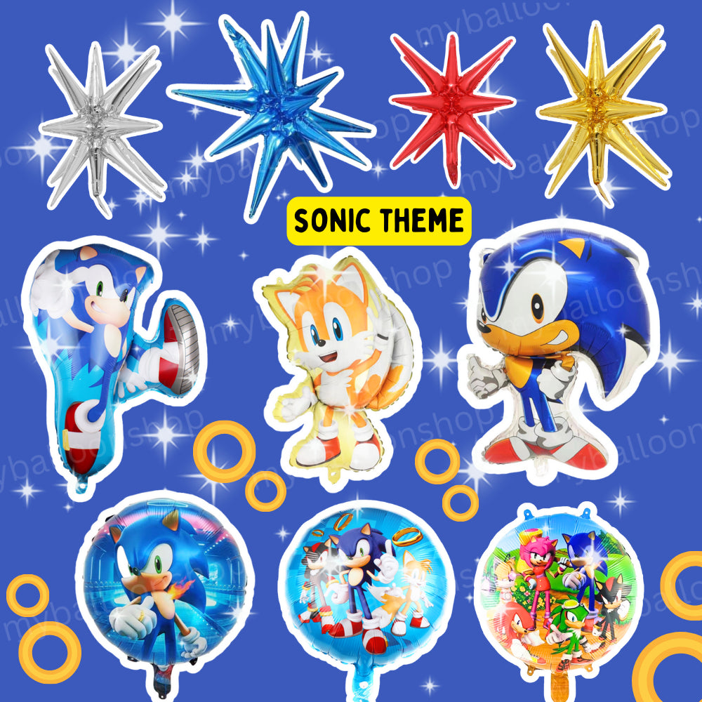 Sonic Character Balloons Foiled Cartoon