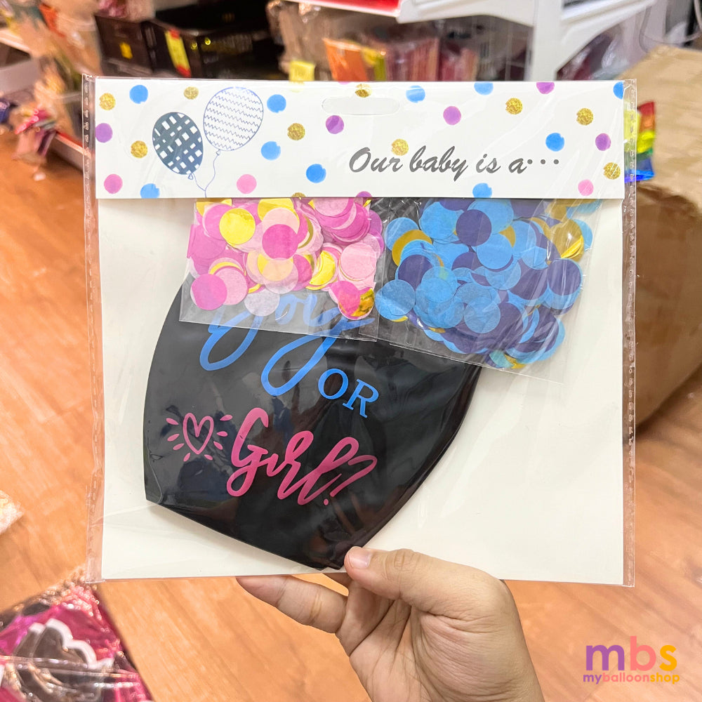 Gender Reveal Boy or Girl Balloons Set