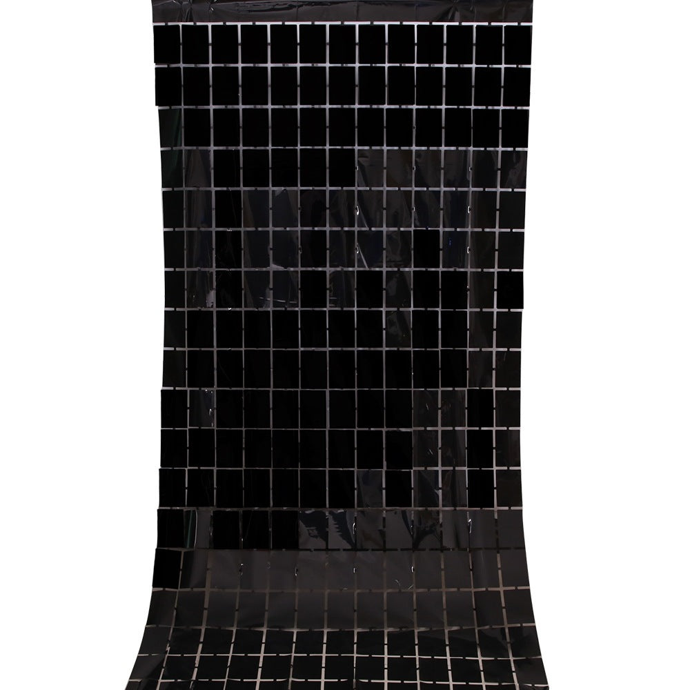 Square Curtain Foil Backdrop Banner Decorations