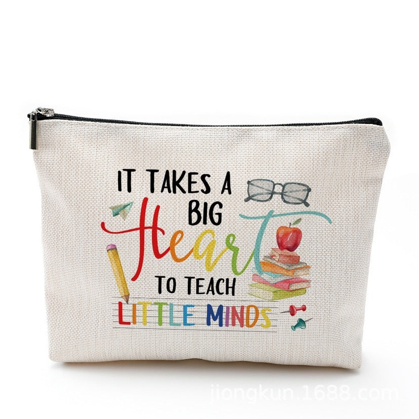 Accessories Canvas Pencil Storage Gift Bag For Hadiah Teachers Day Hari Guru