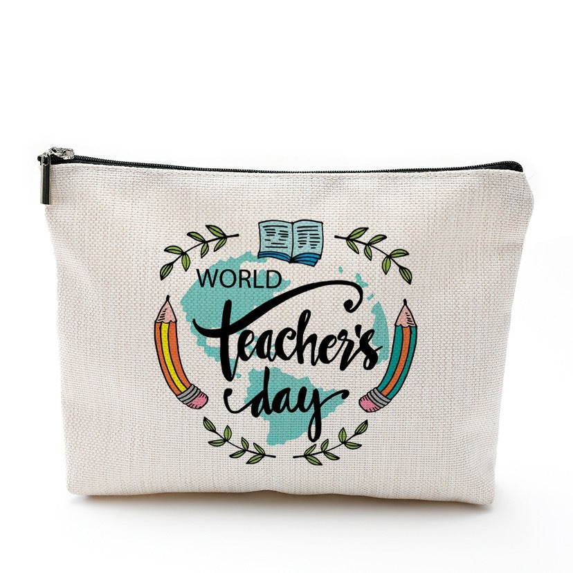 Accessories Canvas Pencil Storage Gift Bag For Hadiah Teachers Day Hari Guru