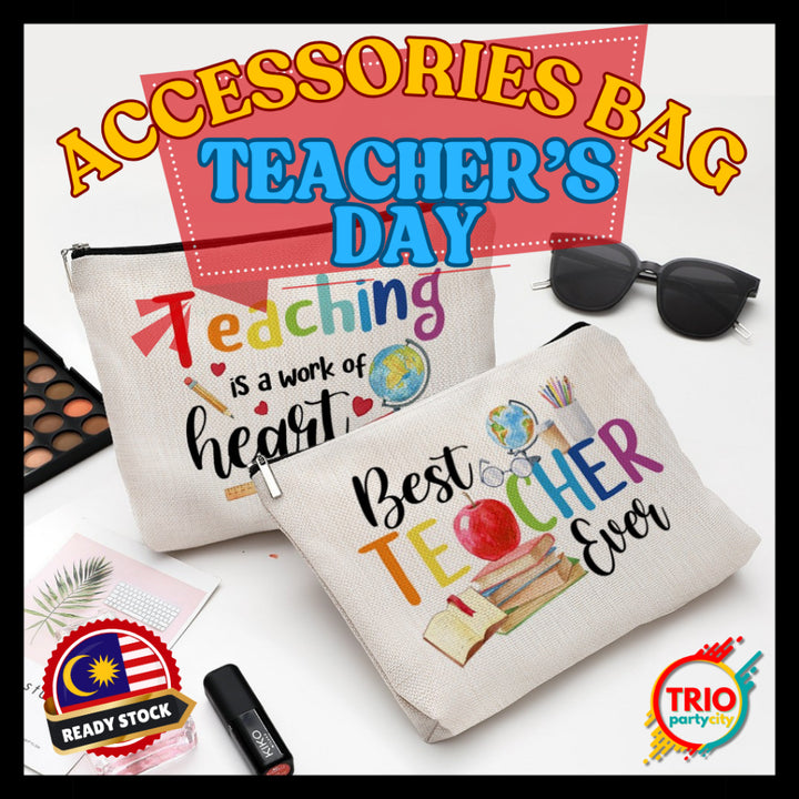 Accessories Canvas Pencil Storage Gift Bag For Hadiah Teachers Day Hari Guru
