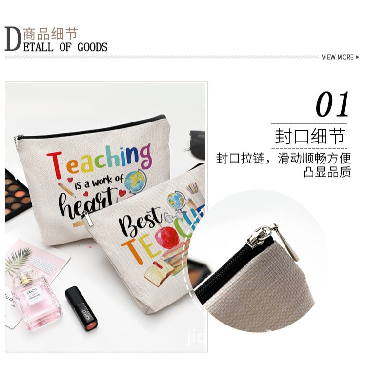 Accessories Canvas Pencil Storage Gift Bag For Hadiah Teachers Day Hari Guru