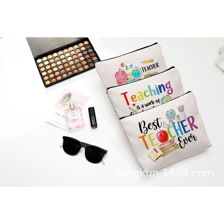 Accessories Canvas Pencil Storage Gift Bag For Hadiah Teachers Day Hari Guru
