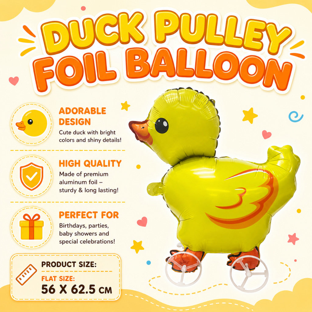 Pulley Wheel Cartoon Foil Balloon Belon Beroda Tarik