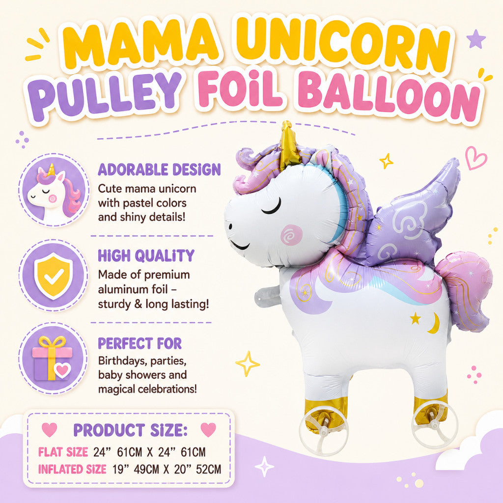 Pulley Wheel Cartoon Foil Balloon Belon Beroda Tarik