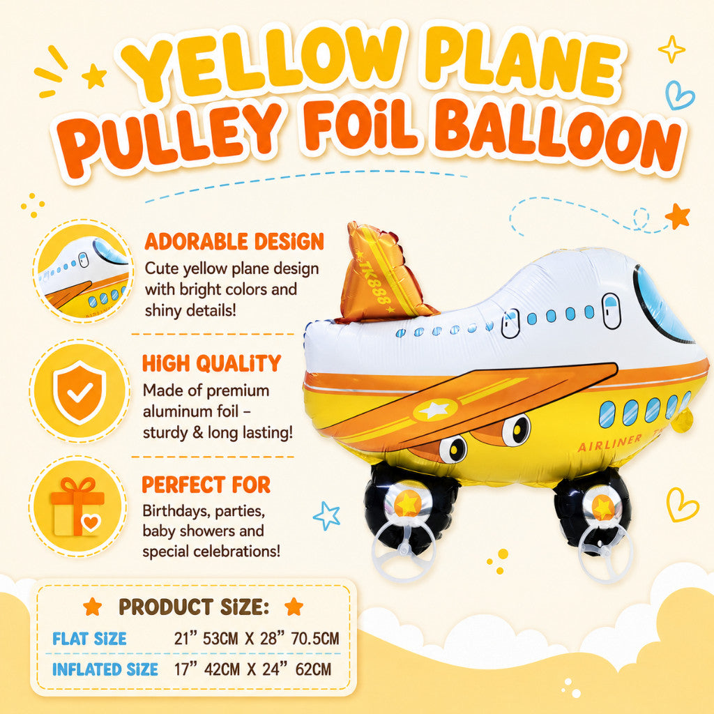Pulley Wheel Cartoon Foil Balloon Belon Beroda Tarik