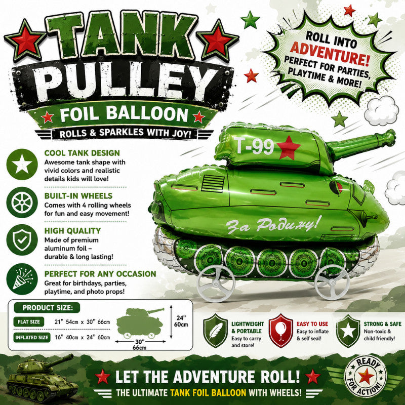 Pulley Wheel Cartoon Foil Balloon Belon Beroda Tarik
