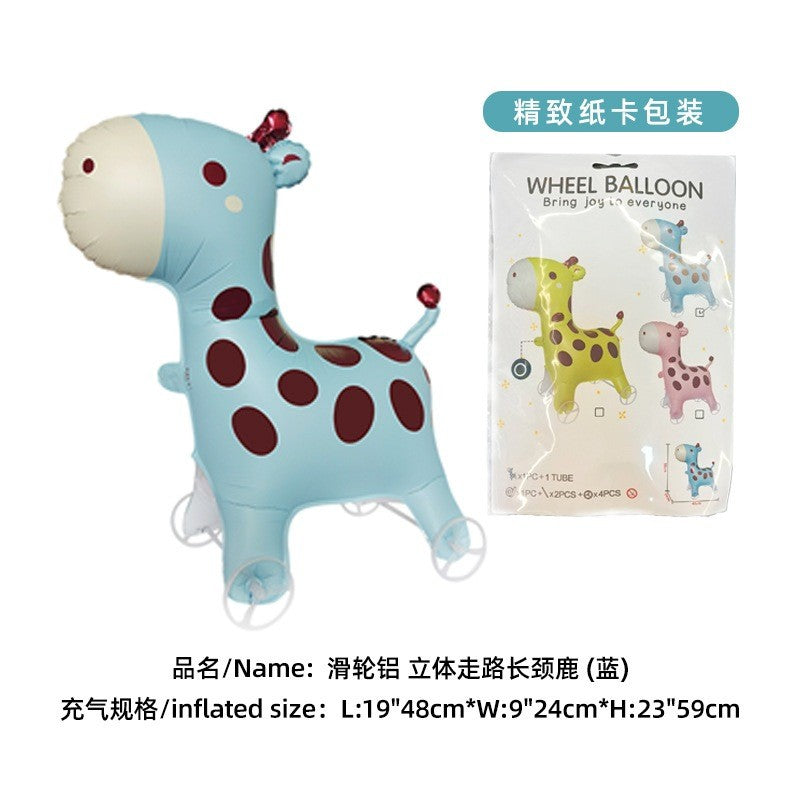 Pulley Wheel Cartoon Foil Balloon Belon Beroda Tarik