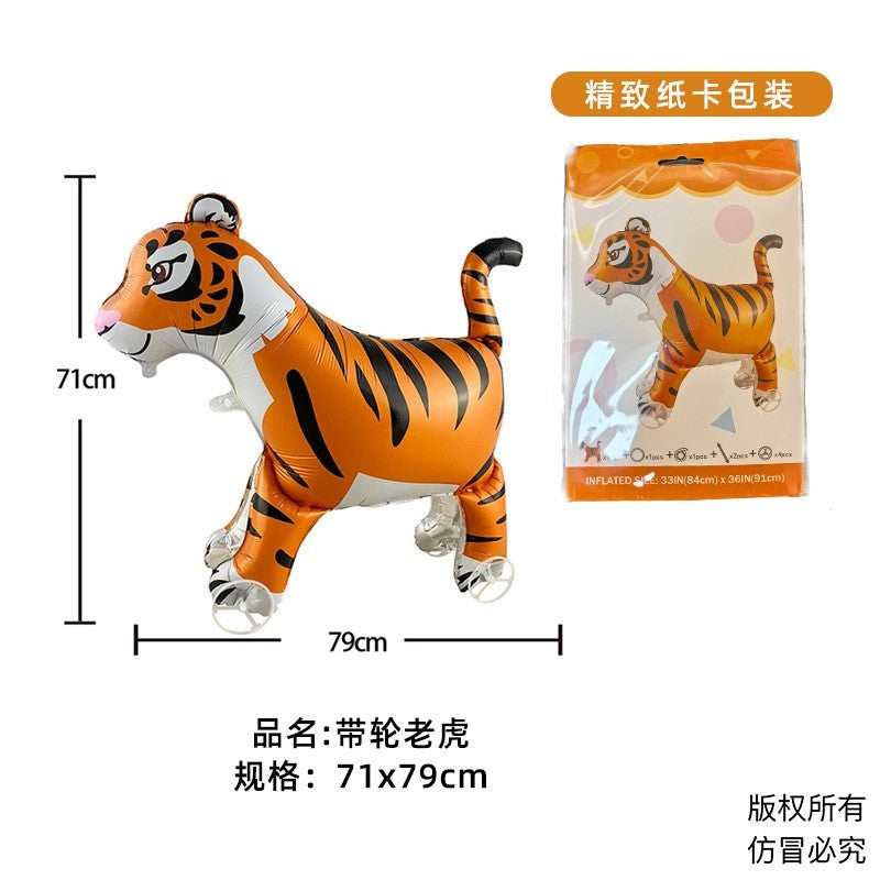 Pulley Wheel Cartoon Foil Balloon Belon Beroda Tarik