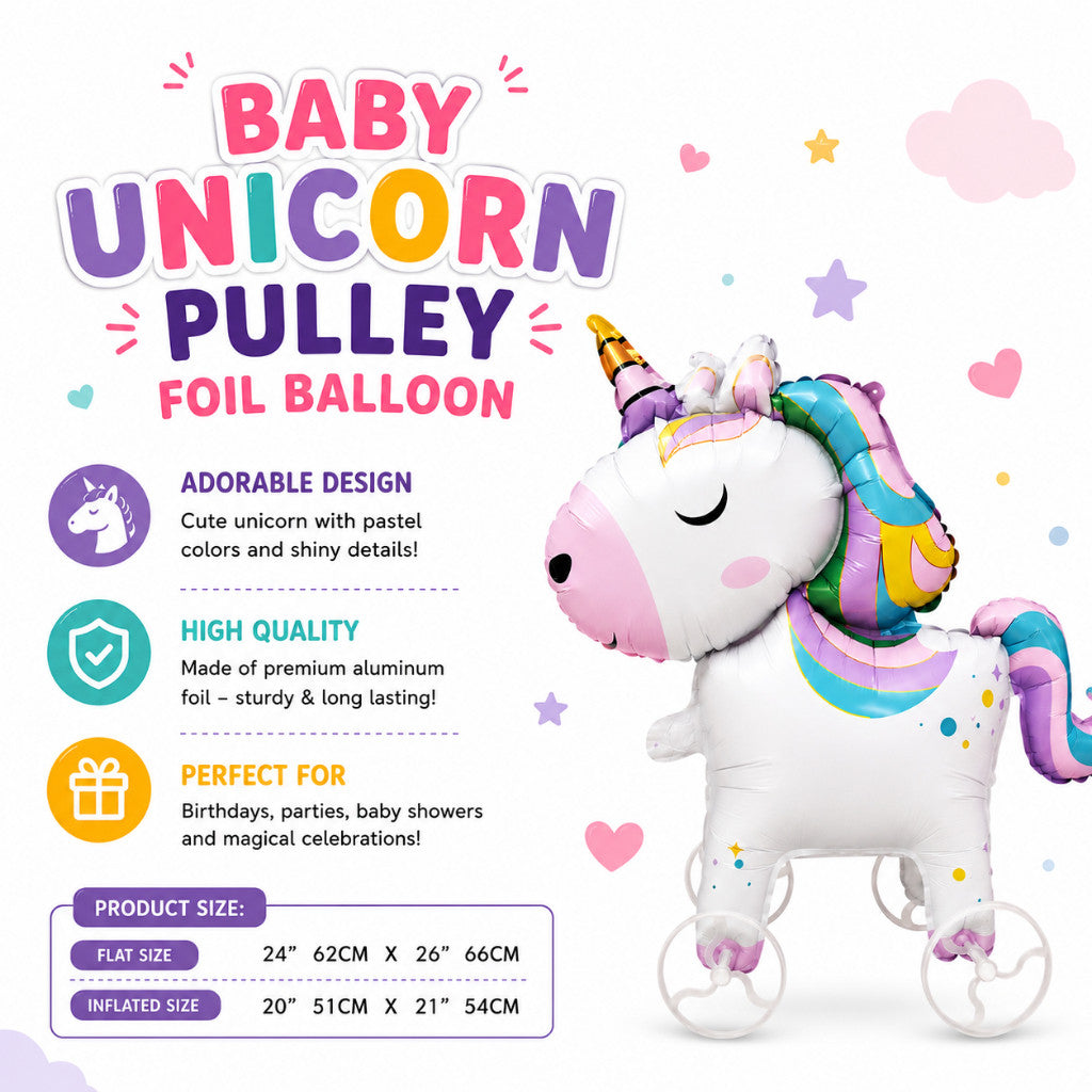 Pulley Wheel Cartoon Foil Balloon Belon Beroda Tarik