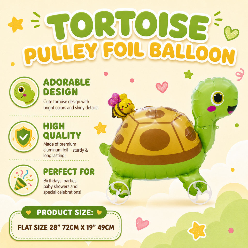 Pulley Wheel Cartoon Foil Balloon Belon Beroda Tarik