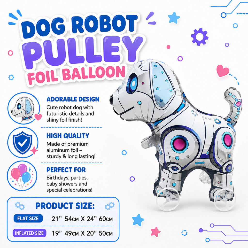 Pulley Wheel Cartoon Foil Balloon Belon Beroda Tarik