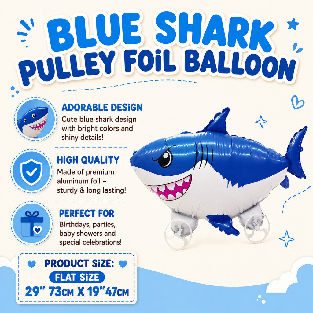 Pulley Wheel Cartoon Foil Balloon Belon Beroda Tarik