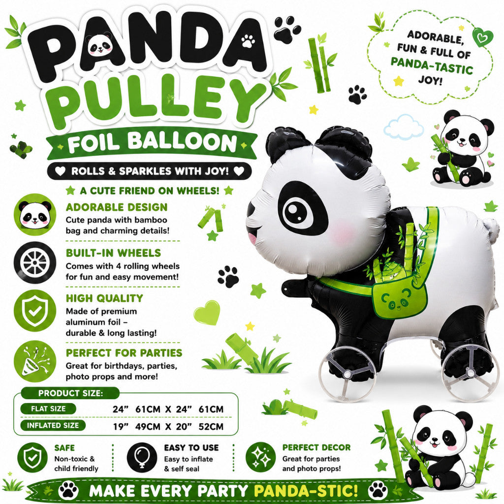 Pulley Wheel Cartoon Foil Balloon Belon Beroda Tarik