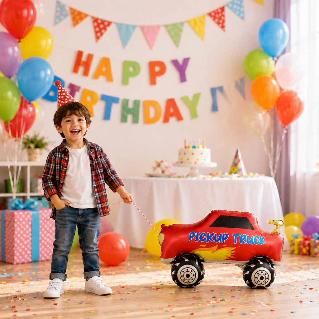 Pulley Wheel Cartoon Foil Balloon Belon Beroda Tarik