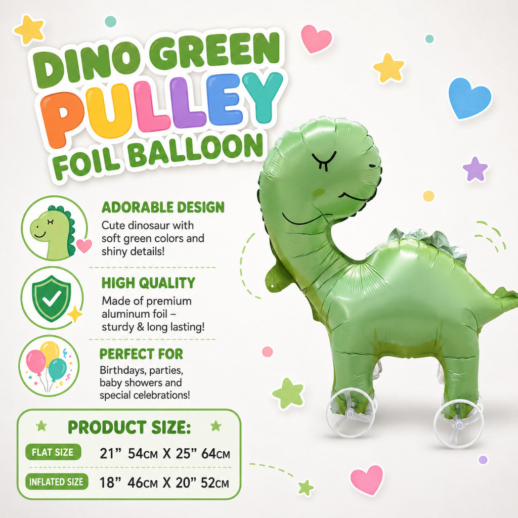 Pulley Wheel Cartoon Foil Balloon Belon Beroda Tarik