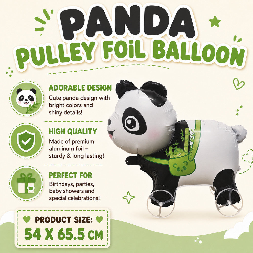 Pulley Wheel Cartoon Foil Balloon Belon Beroda Tarik
