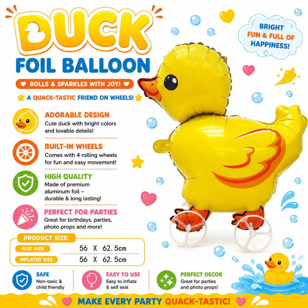 Pulley Wheel Cartoon Foil Balloon Belon Beroda Tarik