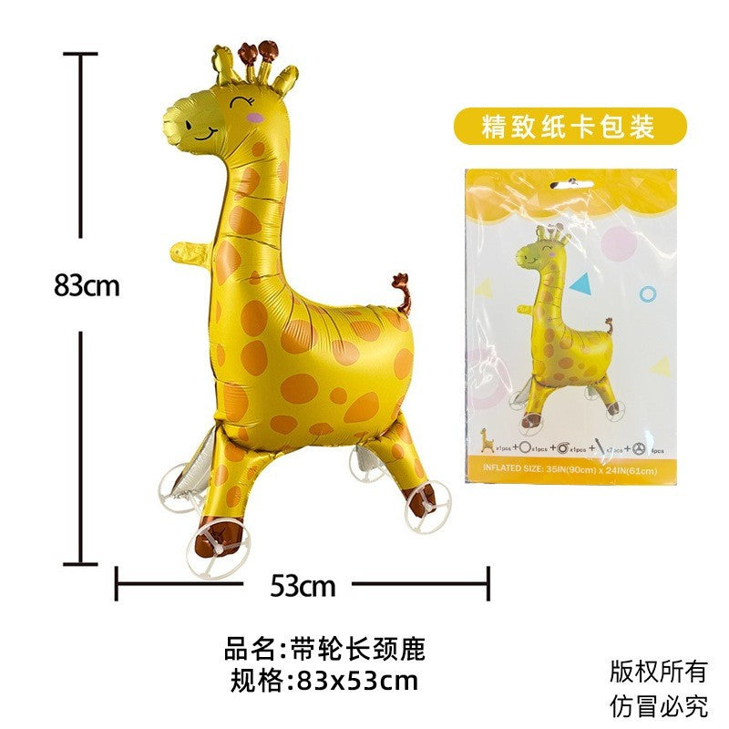 Pulley Wheel Cartoon Foil Balloon Belon Beroda Tarik