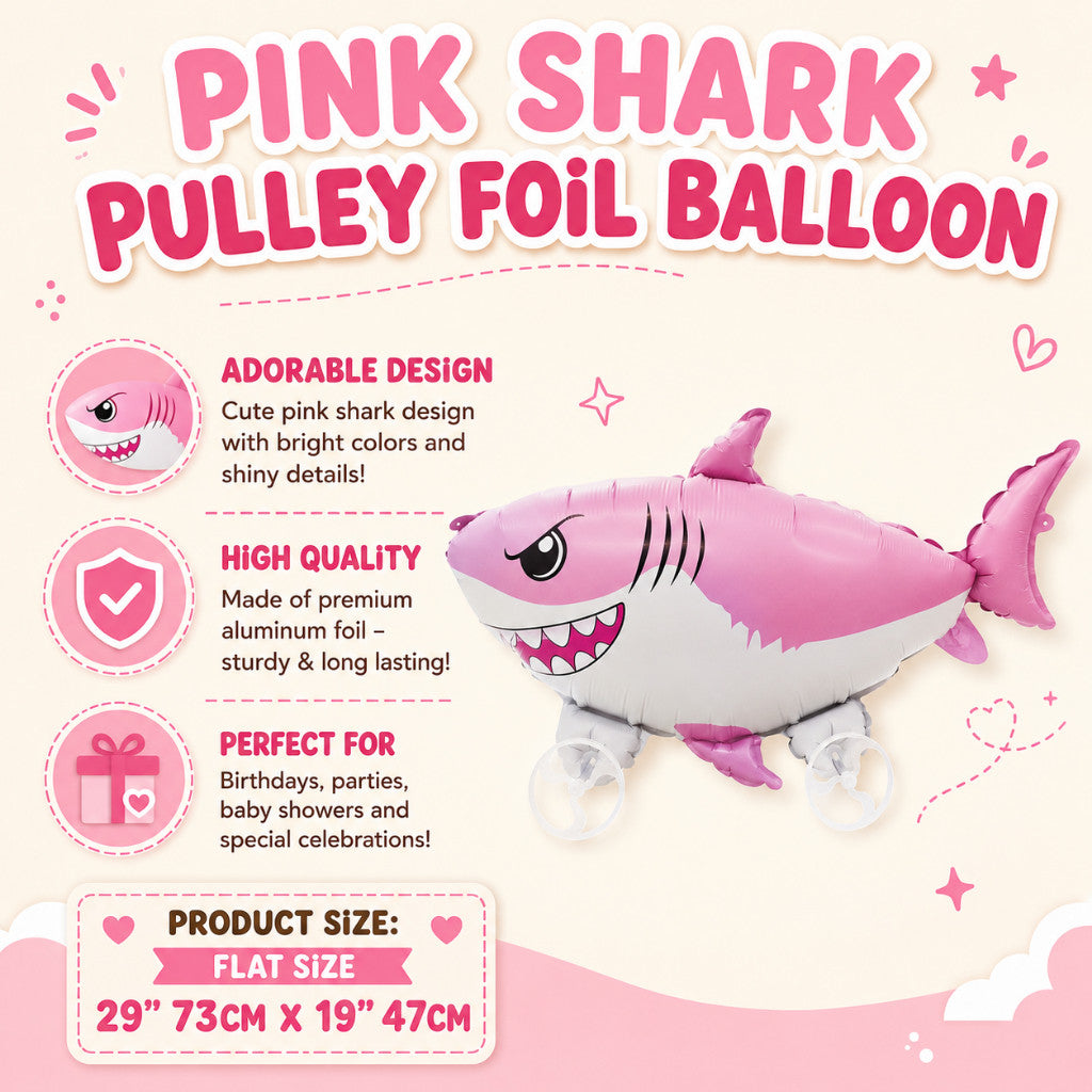 Pulley Wheel Cartoon Foil Balloon Belon Beroda Tarik