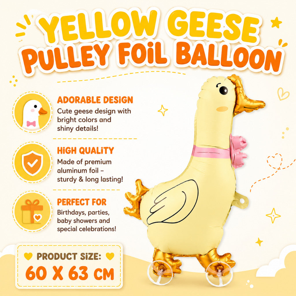 Pulley Wheel Cartoon Foil Balloon Belon Beroda Tarik