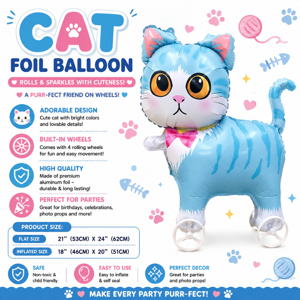 Pulley Wheel Cartoon Foil Balloon Belon Beroda Tarik