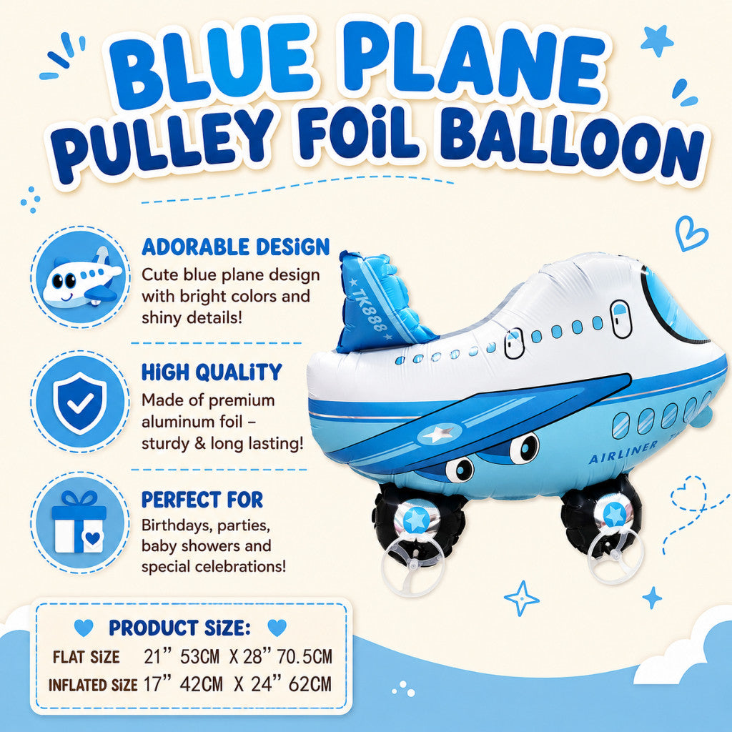 Pulley Wheel Cartoon Foil Balloon Belon Beroda Tarik