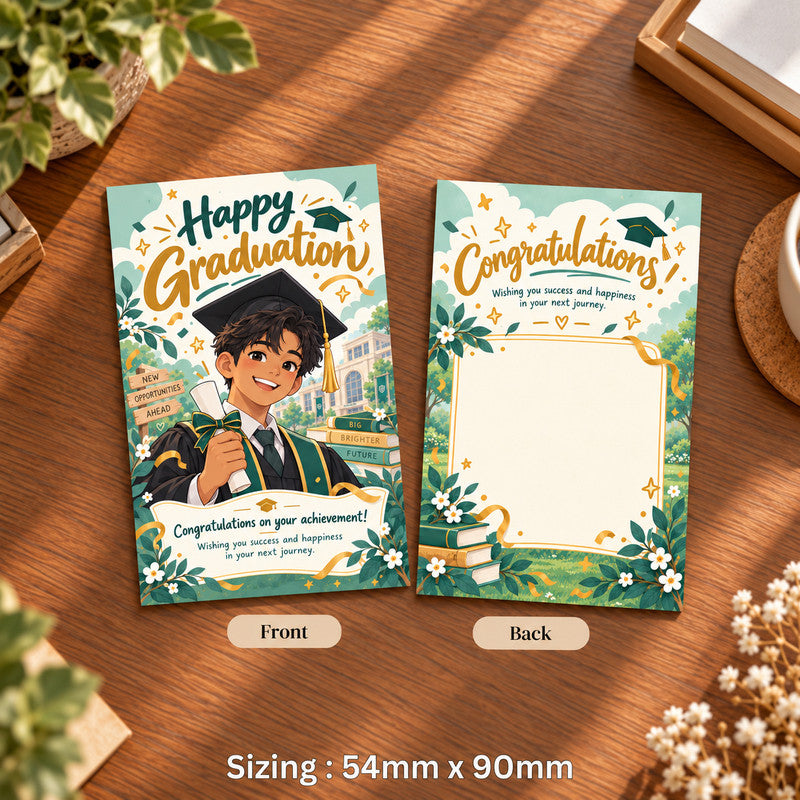 PORTRAIT Graduation Wish Card 10/50/100 pieces