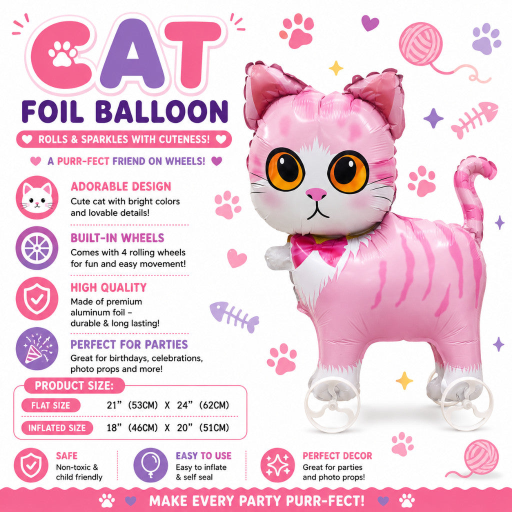 Pulley Wheel Cartoon Foil Balloon Belon Beroda Tarik