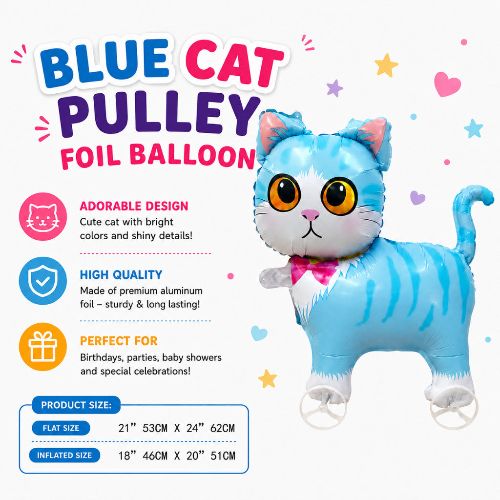 Pulley Wheel Cartoon Foil Balloon Belon Beroda Tarik