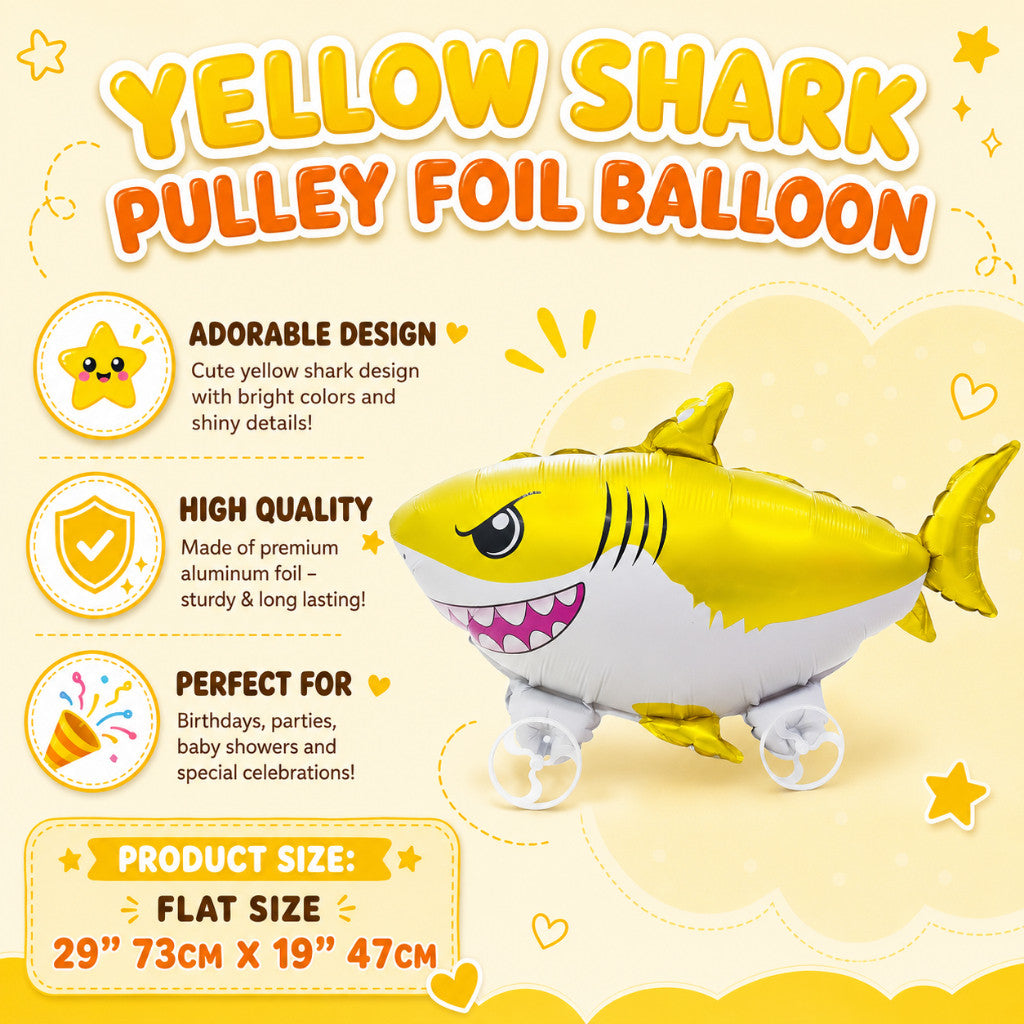 Pulley Wheel Cartoon Foil Balloon Belon Beroda Tarik