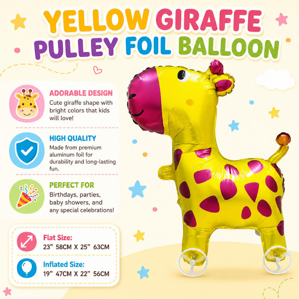 Pulley Wheel Cartoon Foil Balloon Belon Beroda Tarik