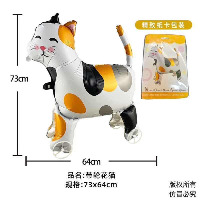 Pulley Wheel Cartoon Foil Balloon Belon Beroda Tarik