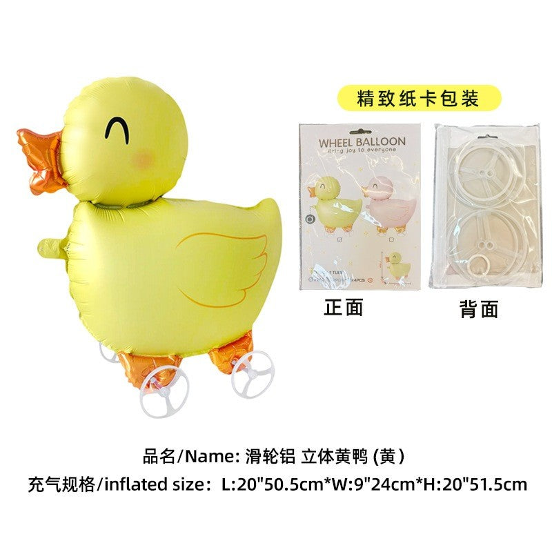 Pulley Wheel Cartoon Foil Balloon Belon Beroda Tarik