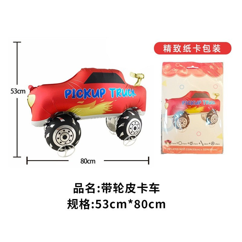 Pulley Wheel Cartoon Foil Balloon Belon Beroda Tarik