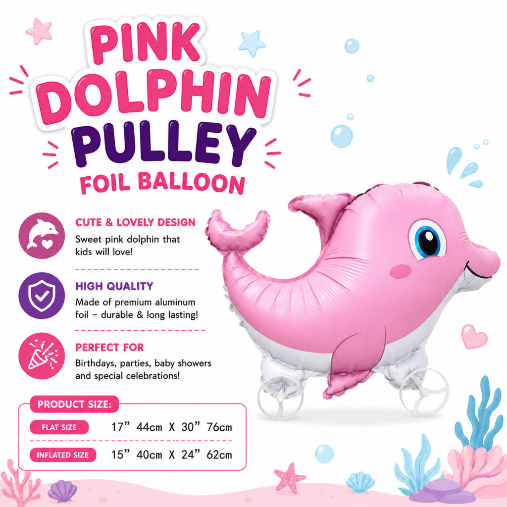 Pulley Wheel Cartoon Foil Balloon Belon Beroda Tarik