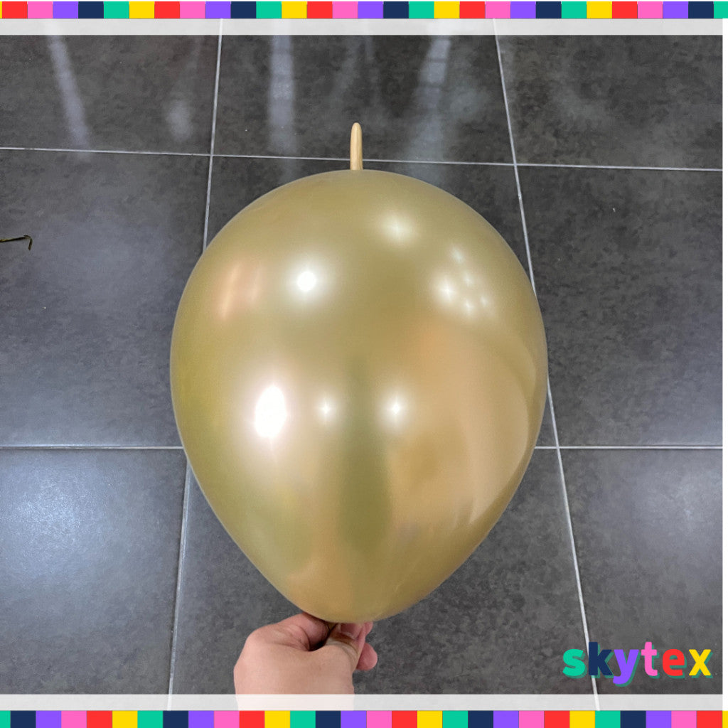 50 pcs Skytex Premium Gold  5, 12 inch Latex Balloons Chrome Version