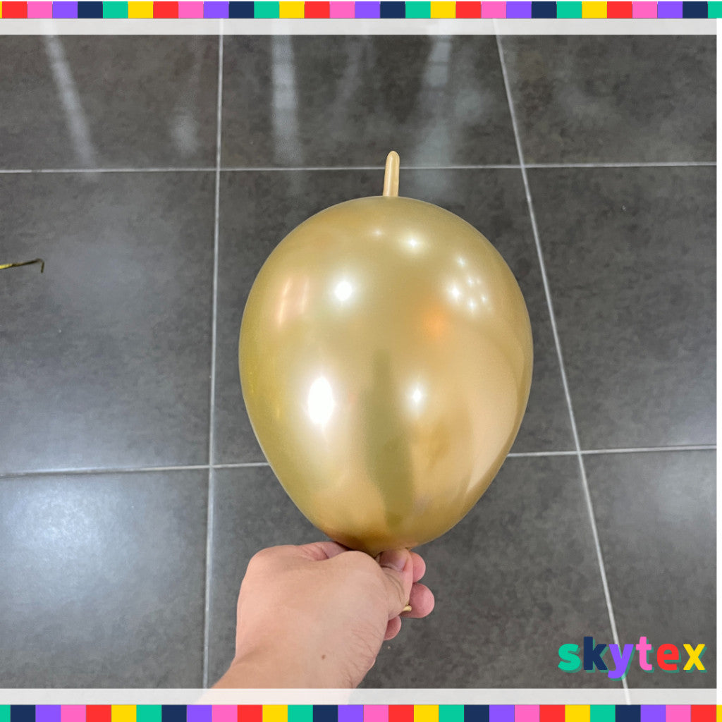 50 pcs Skytex Premium Gold  5, 12 inch Latex Balloons Chrome Version