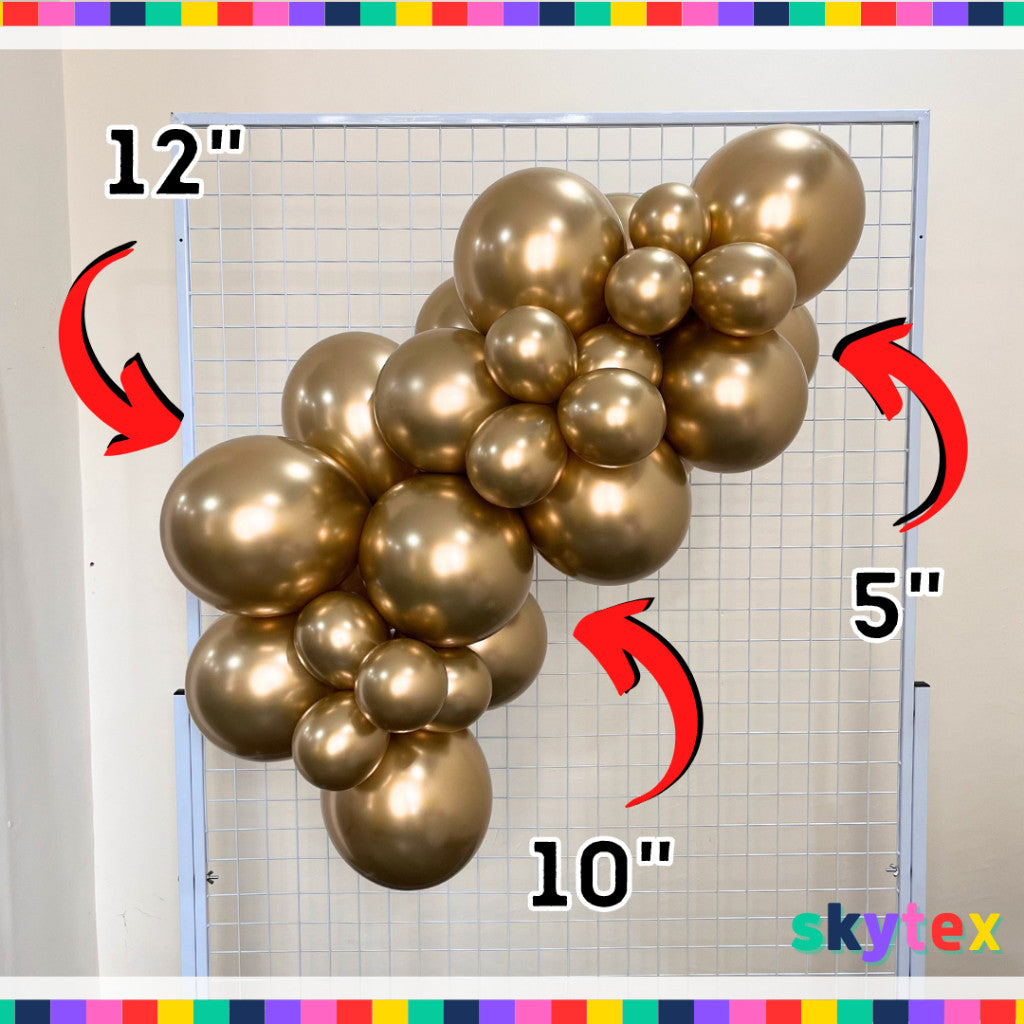 50 pcs Skytex Premium Gold  5, 12 inch Latex Balloons Chrome Version