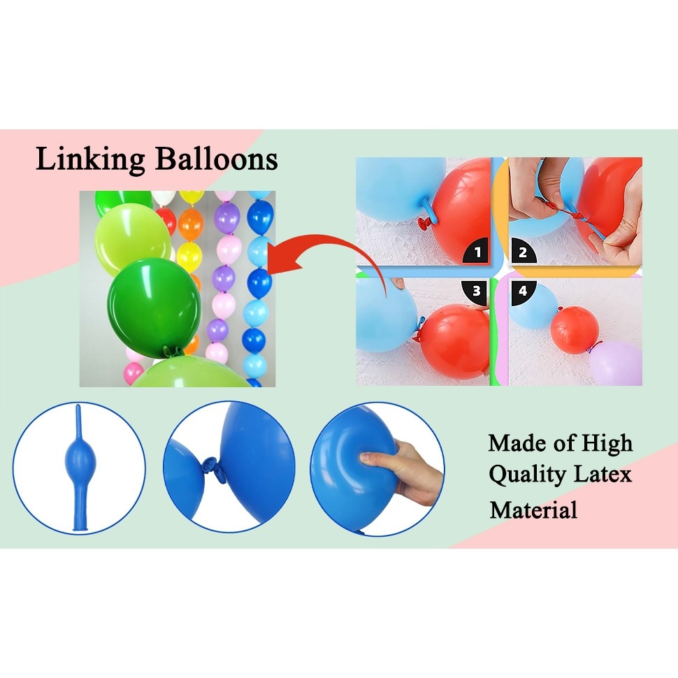 [10 pcs]  Skytex 6/12 inch Tail Link O Balloons Connect Belon