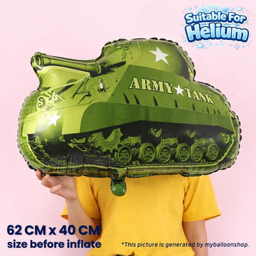 Army Military Tank Askar Green Theme Foil Balloons