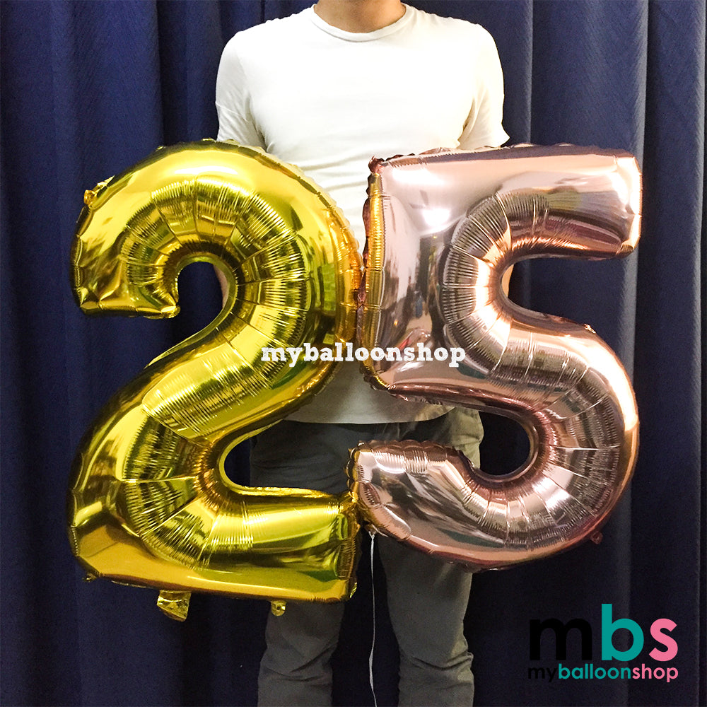 24 inch Number [0-9] Foil Balloons ALL COLORS
