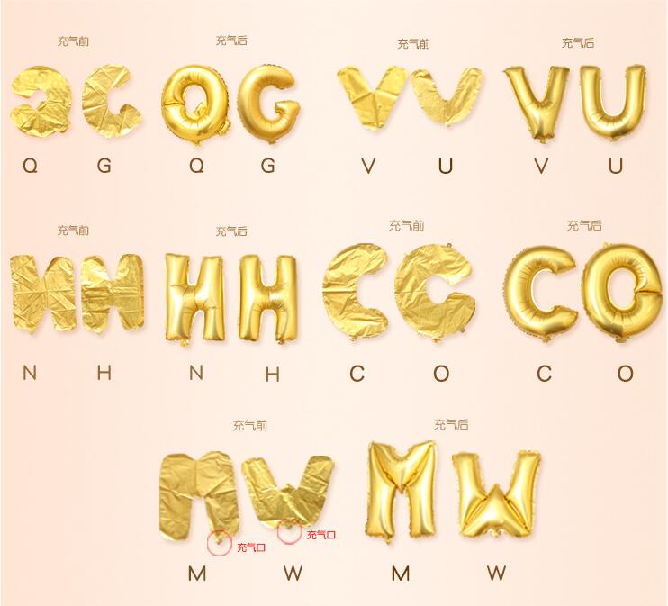 【16 INCH】Gold ABC Balloons