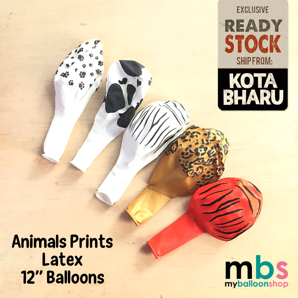 [5pcs] 12 inch Animal Prints Balloons